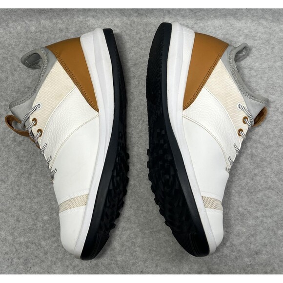 Athalonz EnVe‎ Golf Shoes Mens Size 8.5 White Tan Athletic Performance Spikeless - Picture 8 of 16